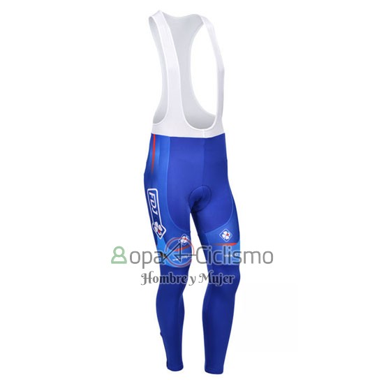 Fdj Ropa Ciclismo Culotte Largo 2013 Mangas Largas Blanco y Azur